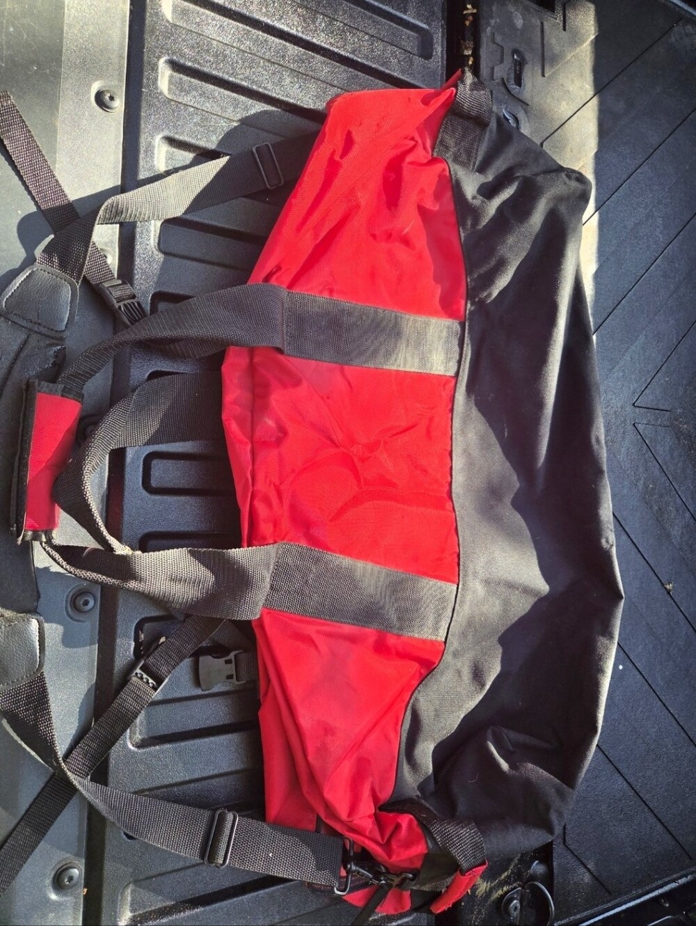 L.L. Bean Red and Black Duffel Bag
